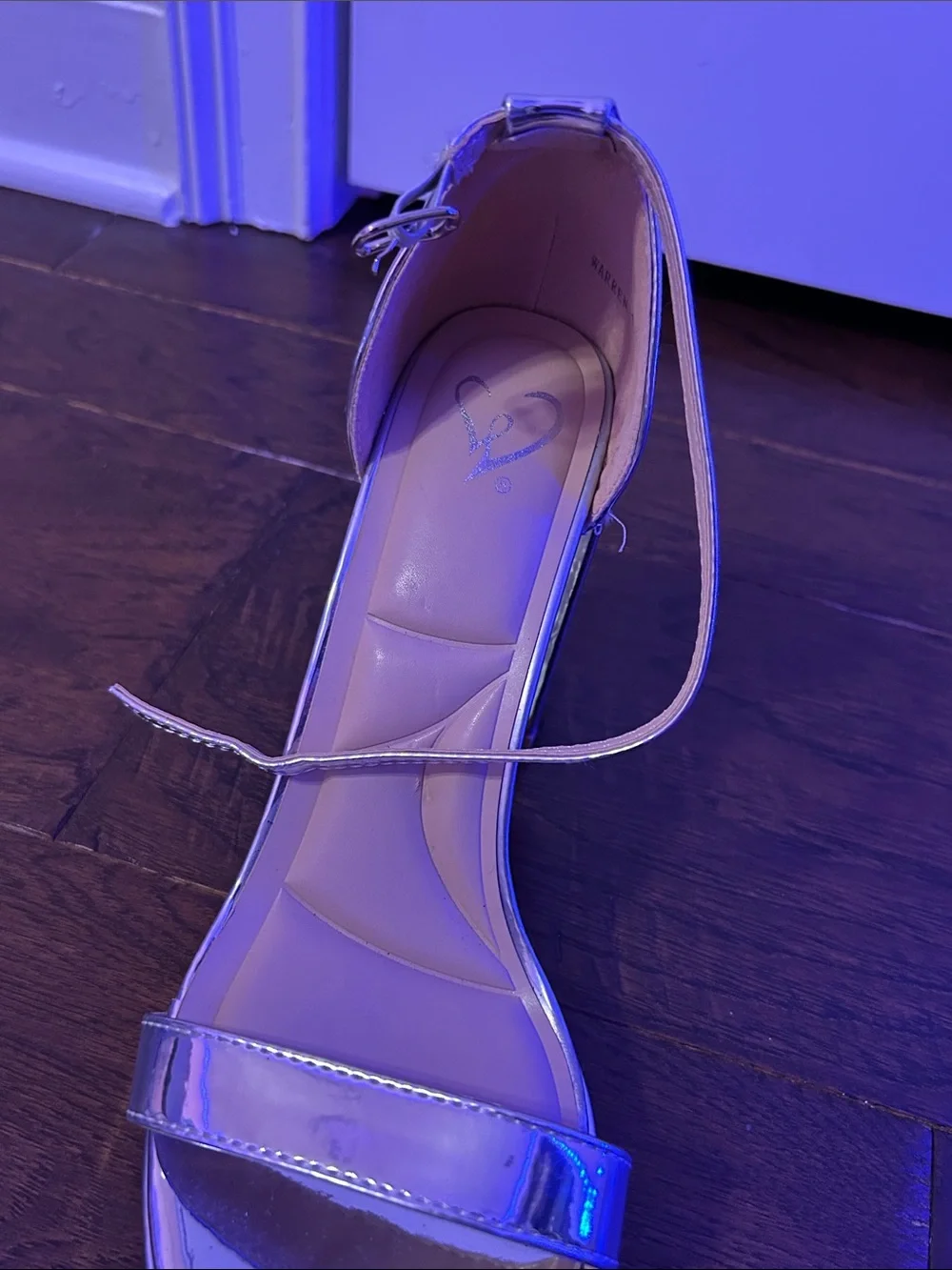 Women’s Silver Metallic Ankle-Strap Platform Sandals